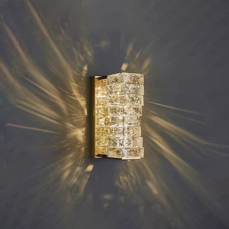 Unique Shade Crystal Wall Sconce Modern Style 1-Light Wall Mount Light Fixture