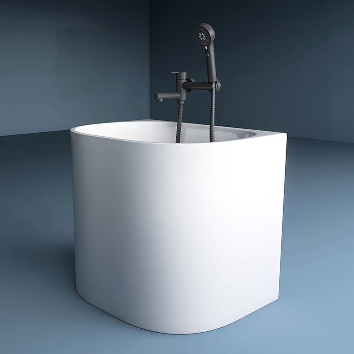 Corner Acrylic Soaking Bathtub Antique Finish Back to Wall Bath Tub