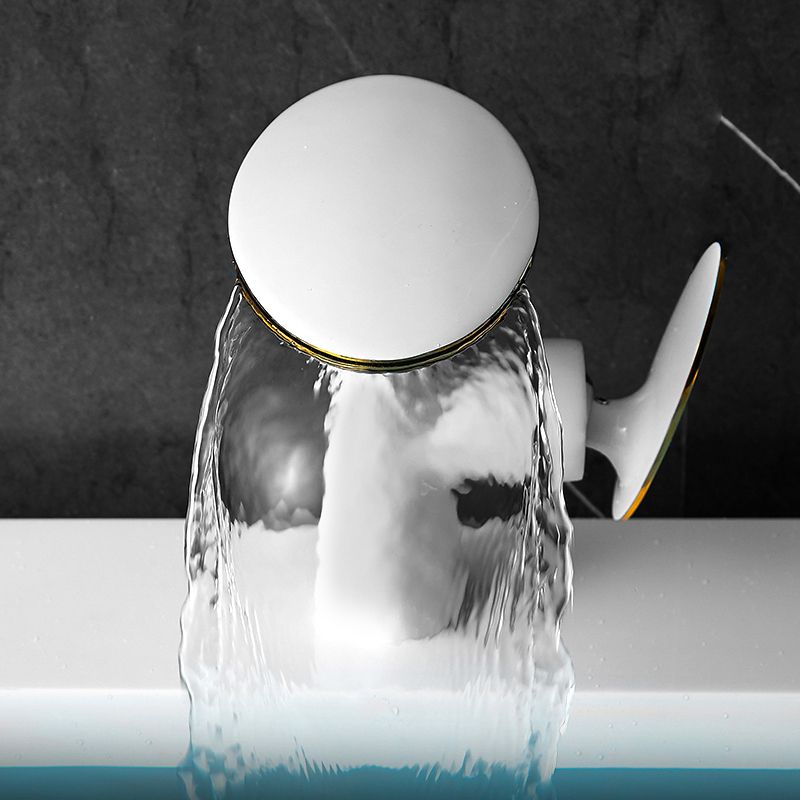 Modern Faucet Waterfall Spout Single Hole Lever Handle Bathroom Faucet