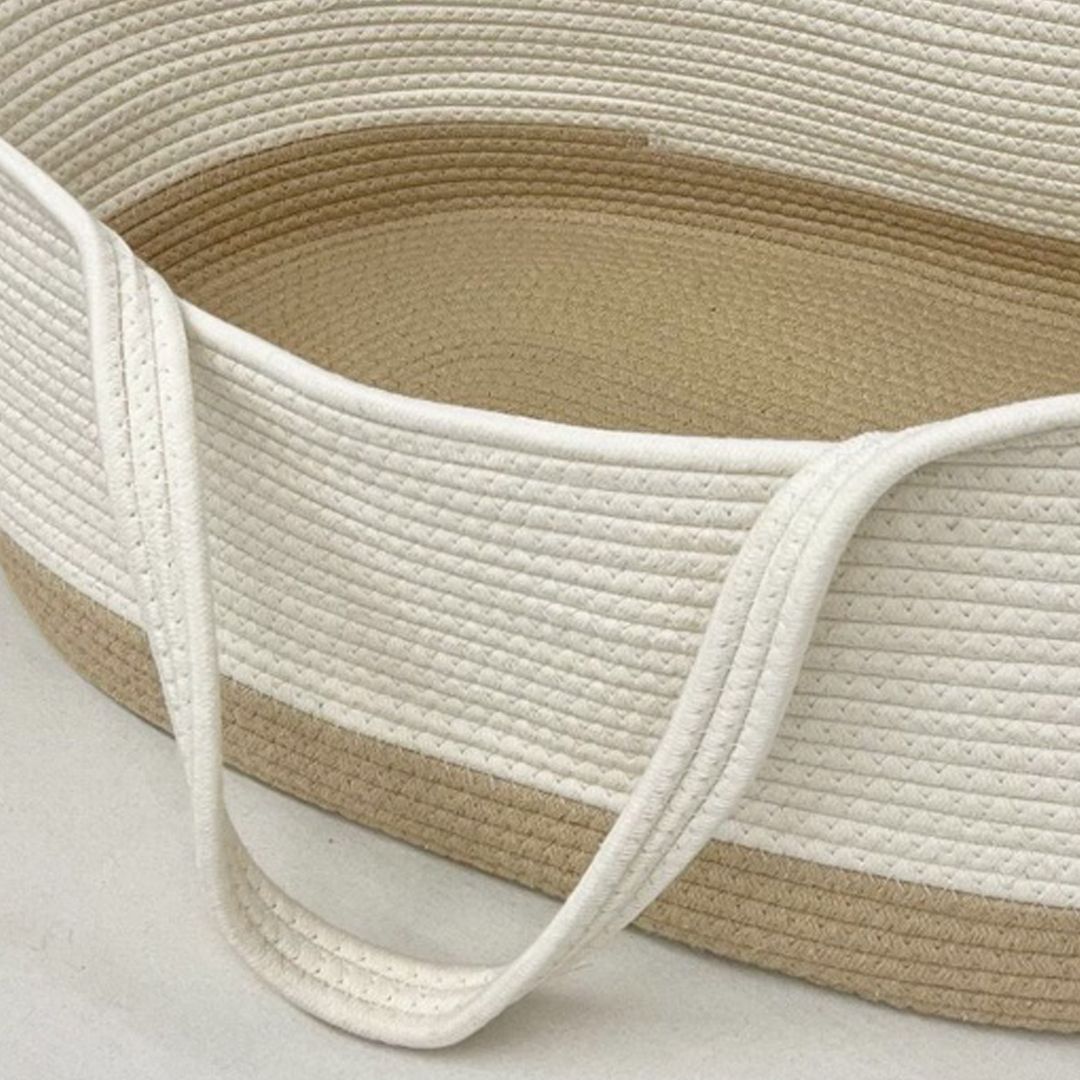 Fabric Crib Cradle Oval Folding Moses Basket for Newborn and Baby