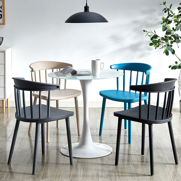 Scandinavian Plastic Dining Kitchen Room Chair Windsor Back Side Chair