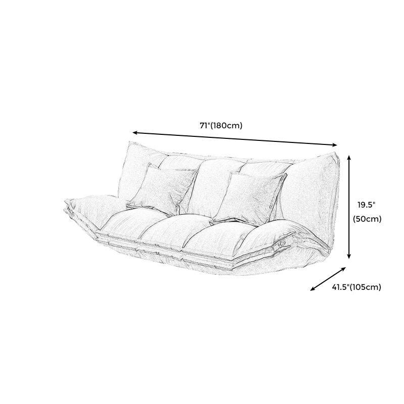 Contemporary Tight Back Convertible Sleeper Sofa Solid Color Fabric Armless Sofa