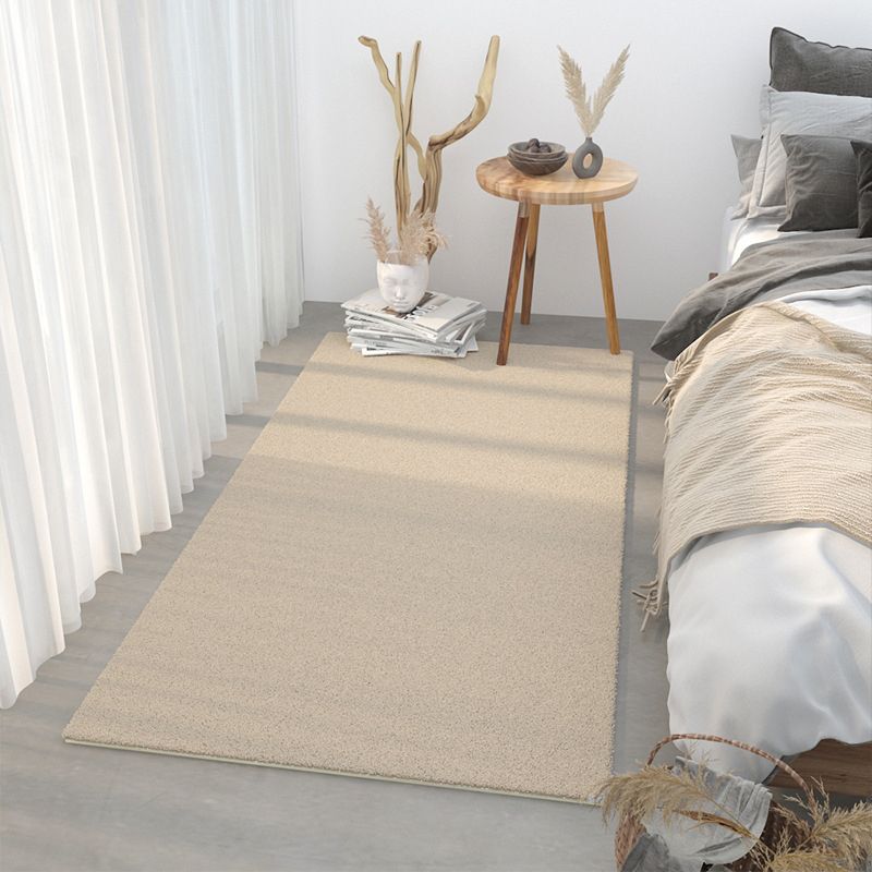 Modern Contrast Color Area Carpet Polyester Grey Area Rug Non-Slip Backing Rug for Bedroom