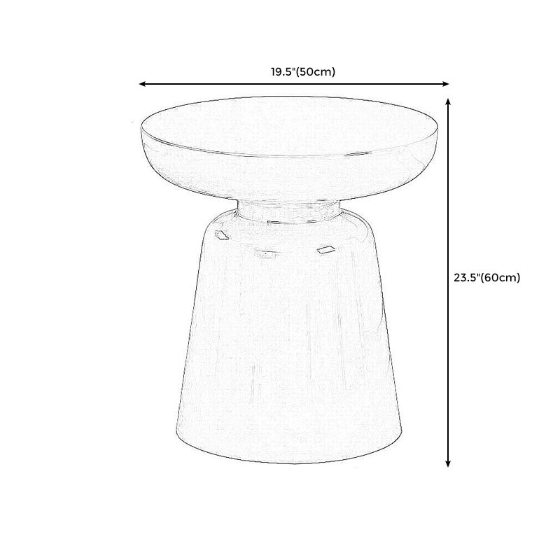 16.9"/23.6" Tall Pedestal Metal End Table Round Solid Color Side End Table