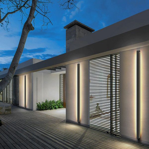 Estilo moderno Luces de apliques de pared lineal 1 Ideas de iluminación de pared de luz en negro