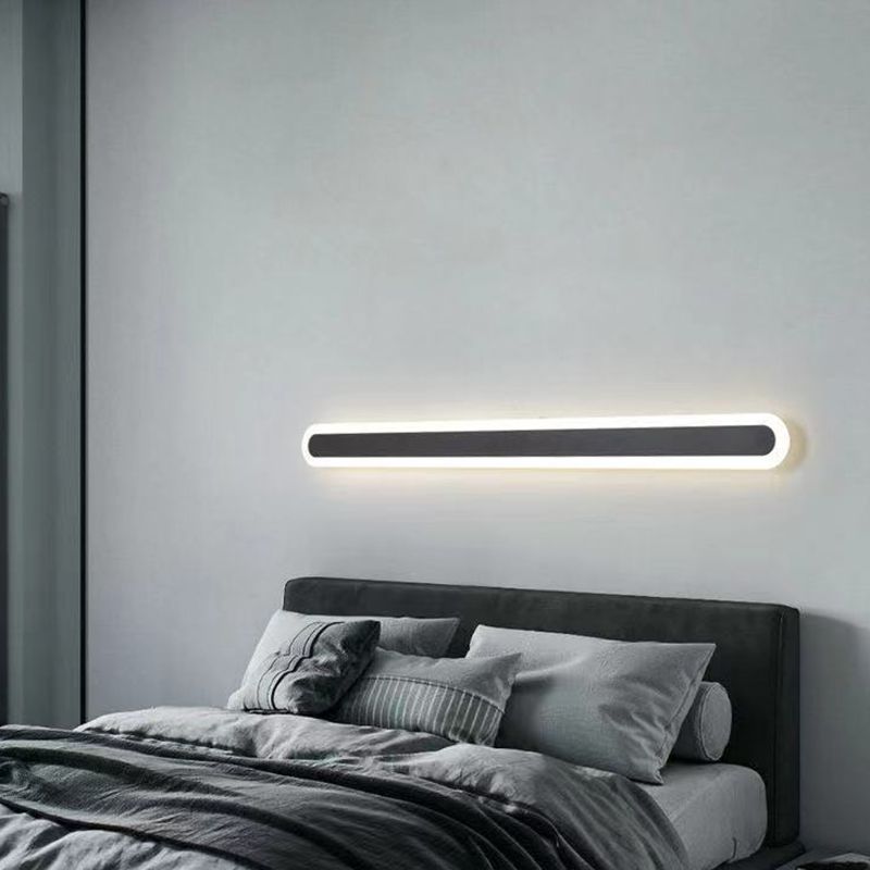 Modern Style Linear Shape Wall Sconce Metal 1 Light Sconce Lighting for Bedroom