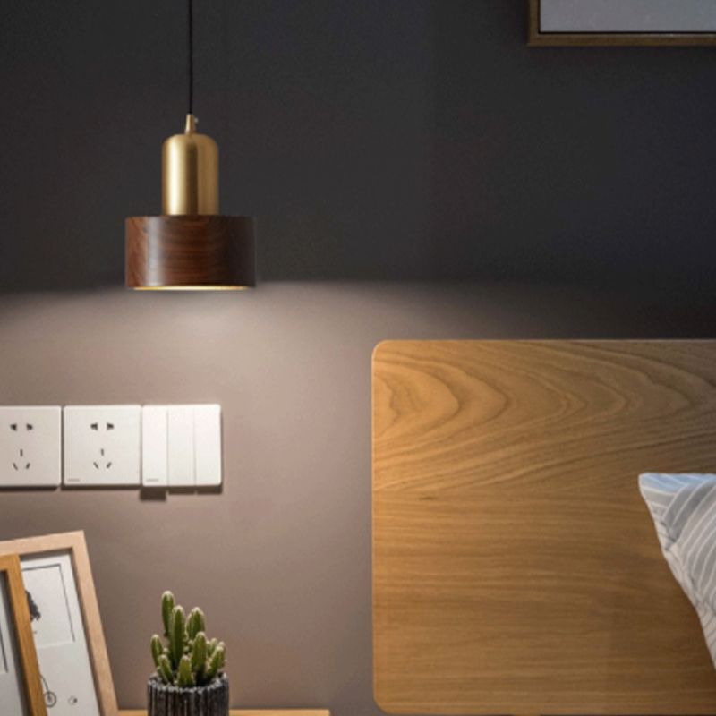 Half Cylinder Shape Wood Wall Light Fixture Modern Style Wall Lamp for Dining Room