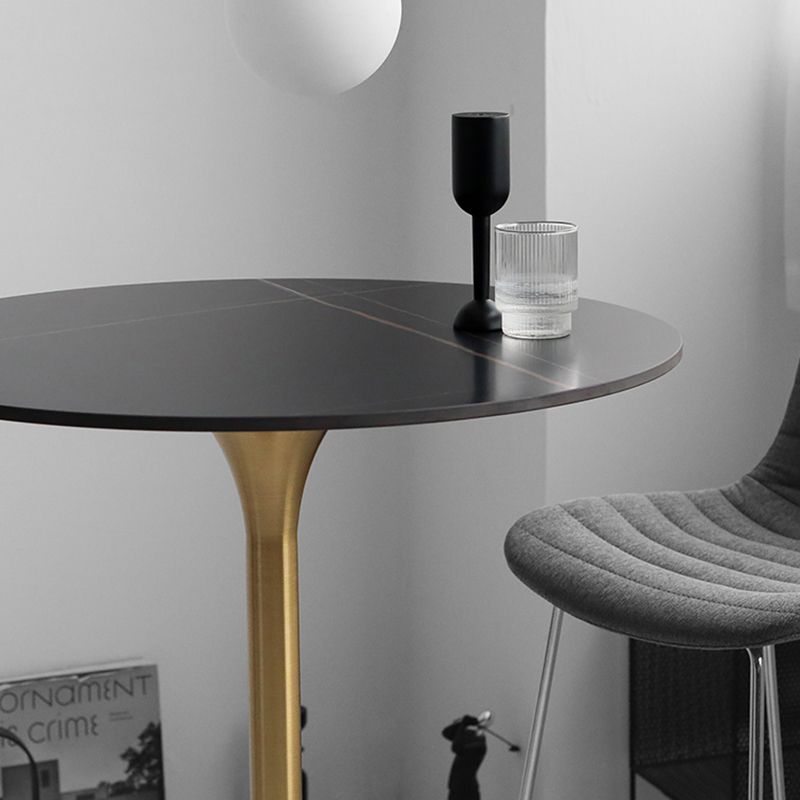 41.3"H Bar Dining Table Pedestal Sintered Stone Bar Height Cocktail Table