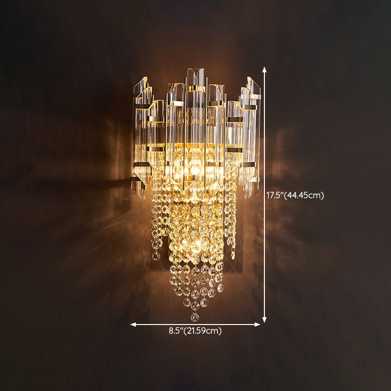 Modern Unique Shade Wall Lighting Crystal Shade Wall Lighting Ideas for Living Room