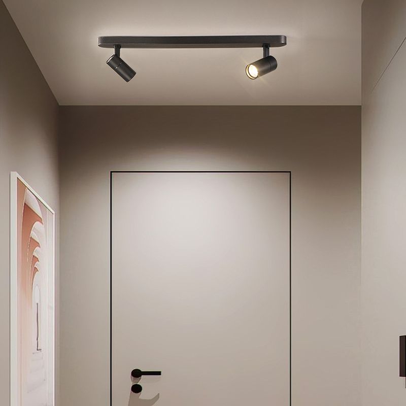 Wrought Iron Track Lighting New Modern Linear Ceiling Mounted Lamp with 3 Spotlights