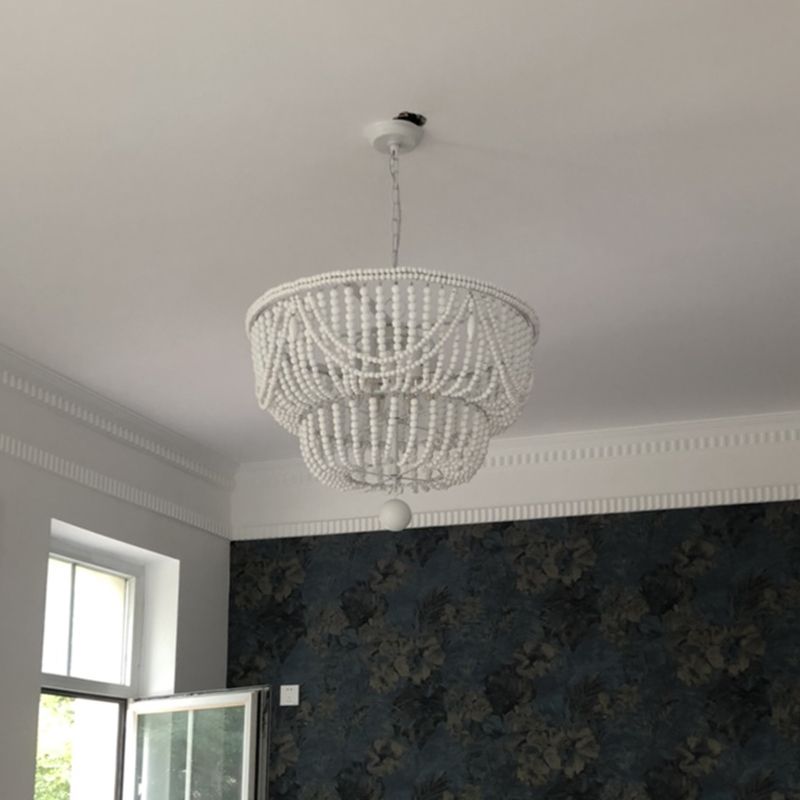 Korbförmige hölzerne Anhänger Kronleuchter Landstil Deckenhängung Lampe