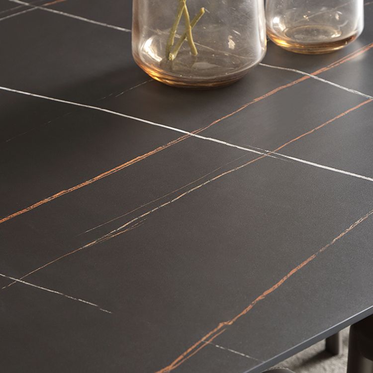 Modern Wood Legs Dinette Set 1/4/6/7 Pieces Rectangle Indoor Dining Table Set in Black