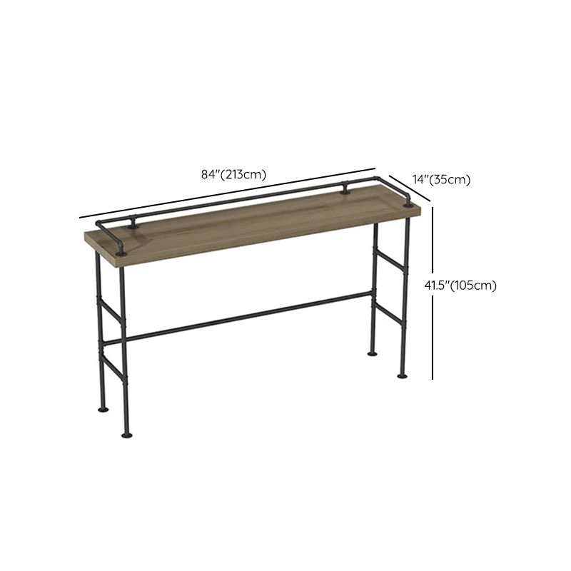 Modern 1/3/4 Pieces Bar Table Set Rectangle Pine Wood Counter Table with High Stools