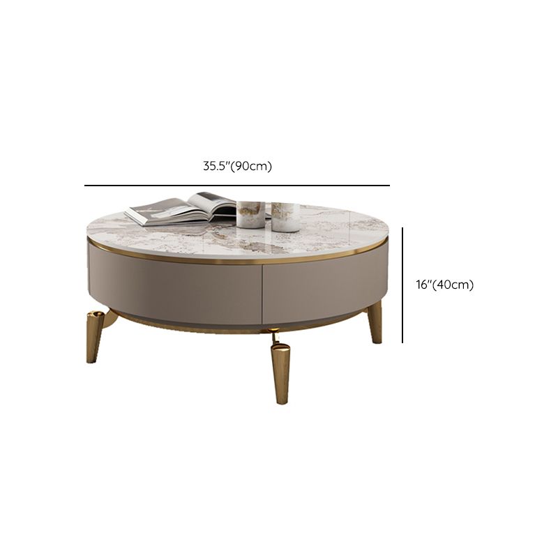 No Distressing Slate Coffee Table Glam Single Coffee Table with Drawer