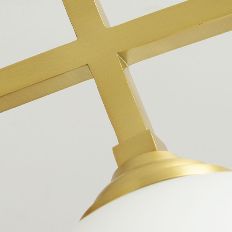 Nordic Messing Deckenleuchte Glasschatten Multi -Licht -Flush -Licht für Wohnzimmer