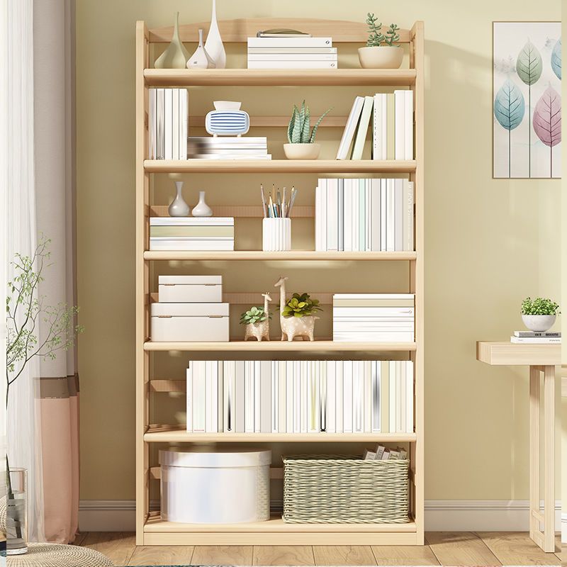 Contemporary Open Shelf Bookcase Wood Bookshelf with Shelves for Living Room