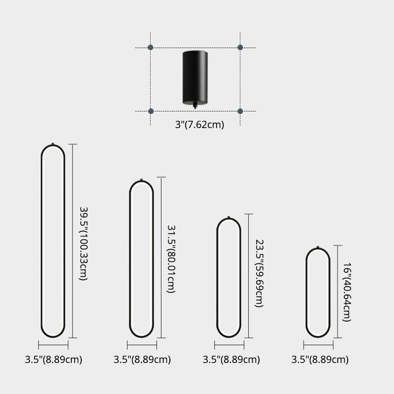 Simplicità moderna Sospensione ovale Sospensione Lampada acrilica Apparecchiatura per il ristorante