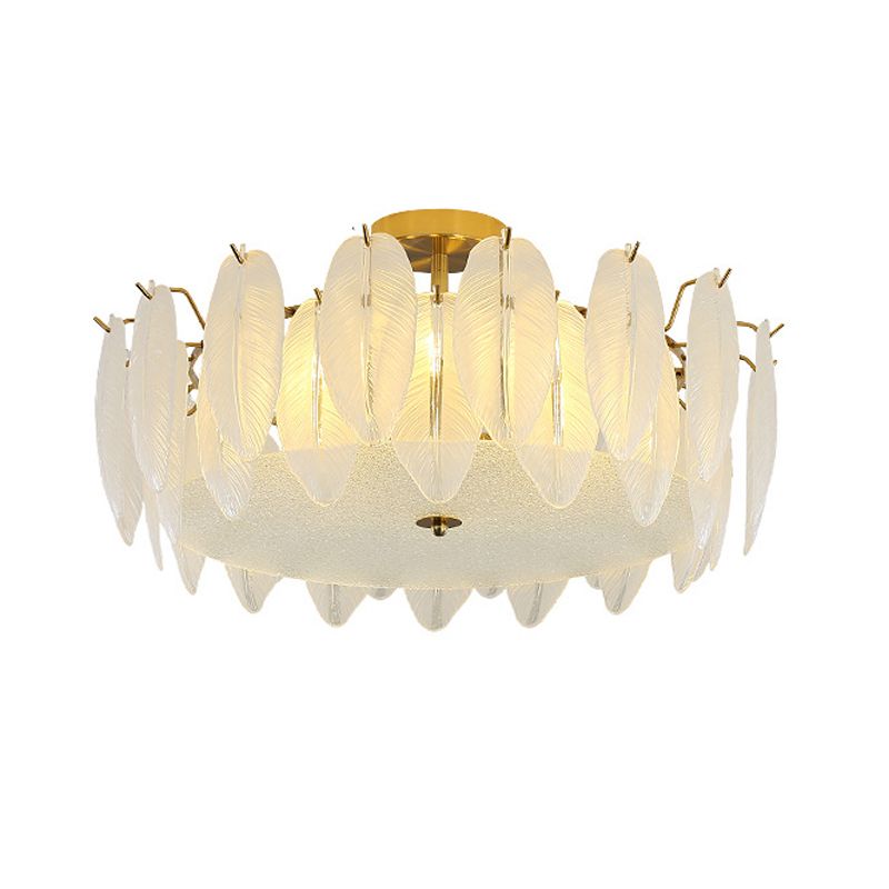 Contemporary Ceiling Lamp Household Glass Shade Flush Mount Light Fixture