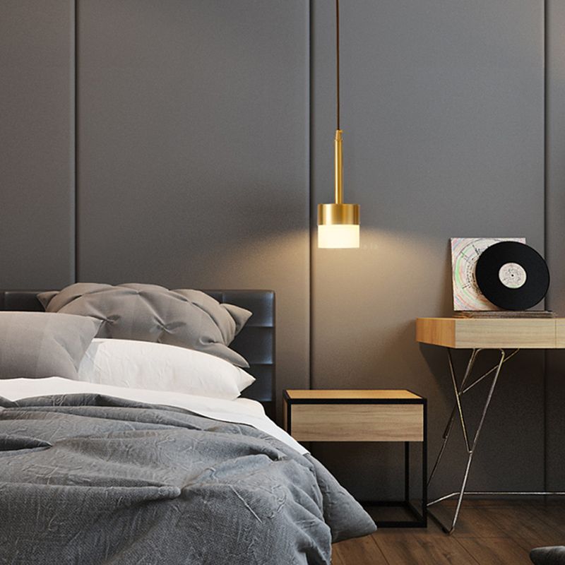 Metal 1 Light LED Pendant Lamp Gold Postmodern Hanging Light for Dinning Room