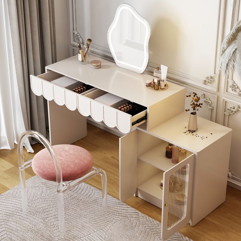 White Makeup Vanity Desk Modern Vanity Tables with Drawer, 29.52" High