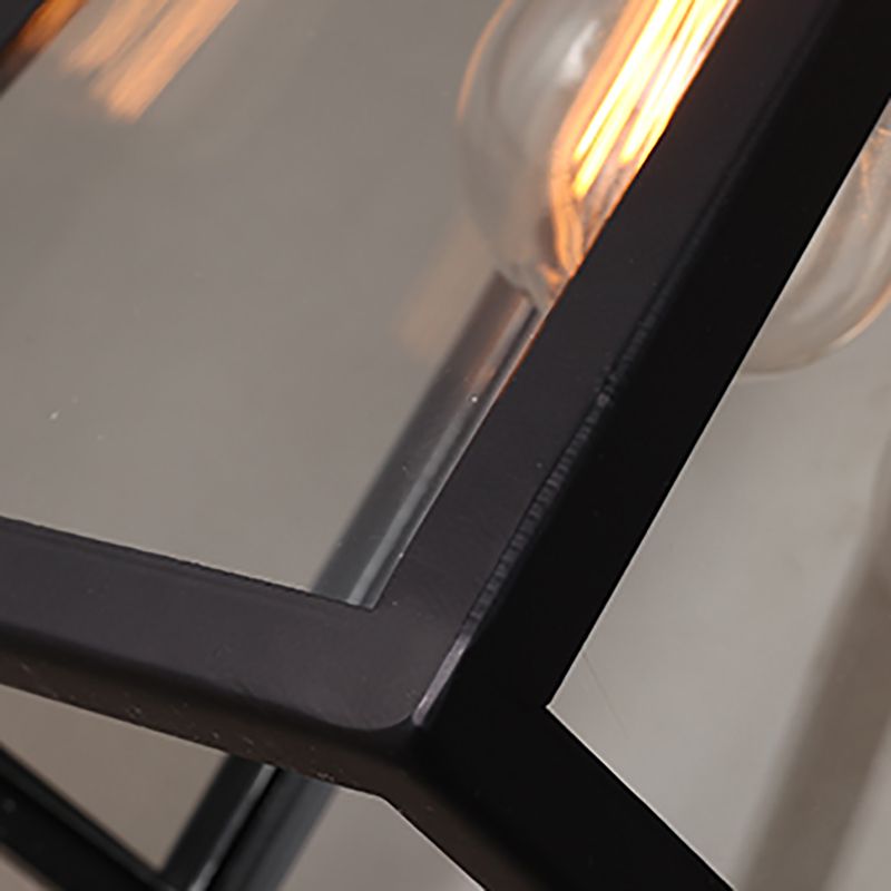 Retro Glass Shade Wall Light Black 1 Light 10.5" High Wall Sconce for Bar