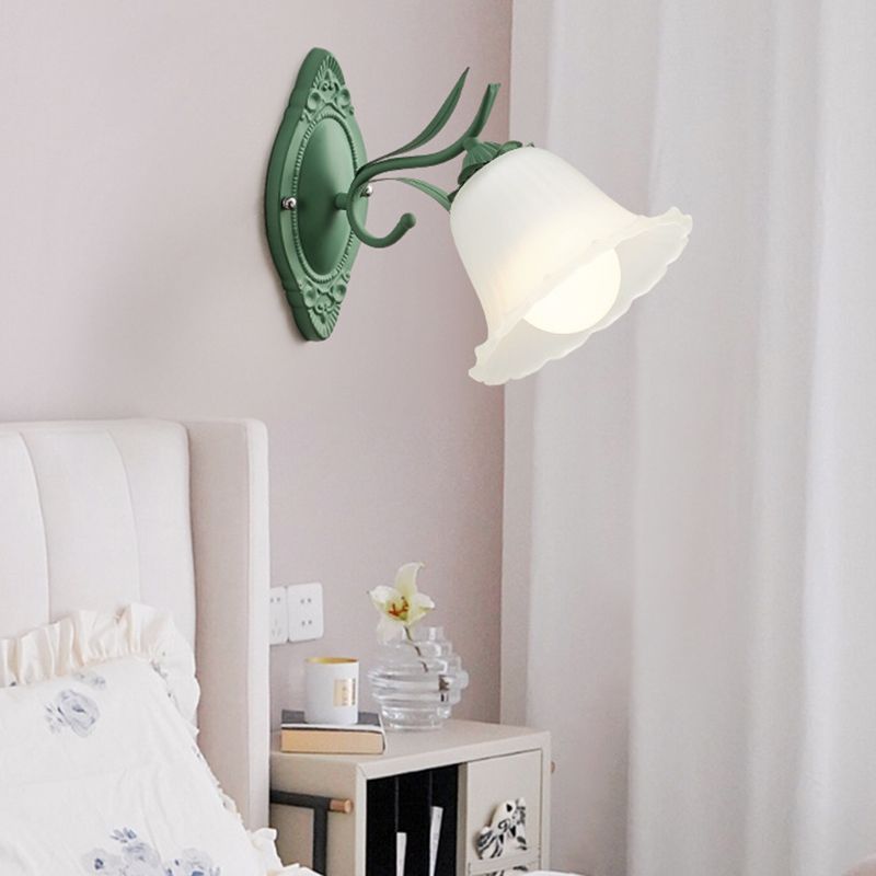 Modern Flower Shape Wall Light Sconces Glass Wall Lighting Fixtures for Bedroom