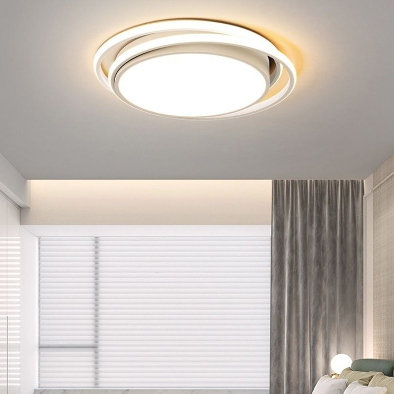 Modernism Single White Flush Mount Lighting Unique Ceiling Light for Bedroom