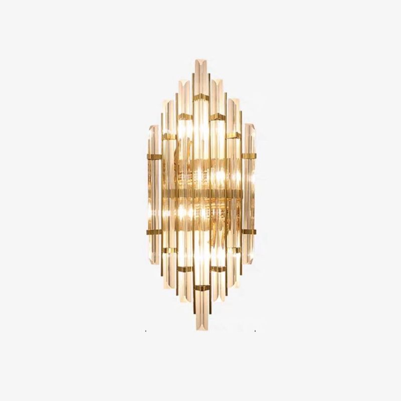 Rectangular-Cut Crystals Flush Mount Wall Sconce Postmodern Sconce Light Fixture