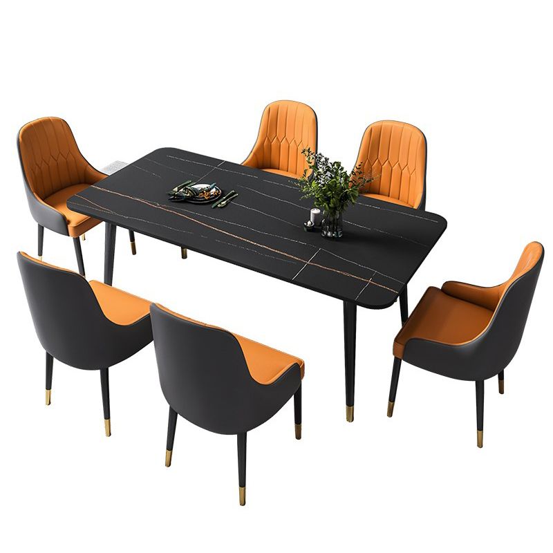 Designer Style Sintered Stone Dining Set 1/2/5/7 Pieces Rectangle Dining Table with Chairs
