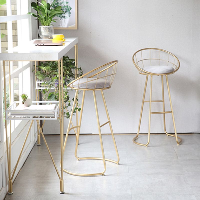 Contemporary Low Back Bar Stools Metal Barstool with Cushion for Bar