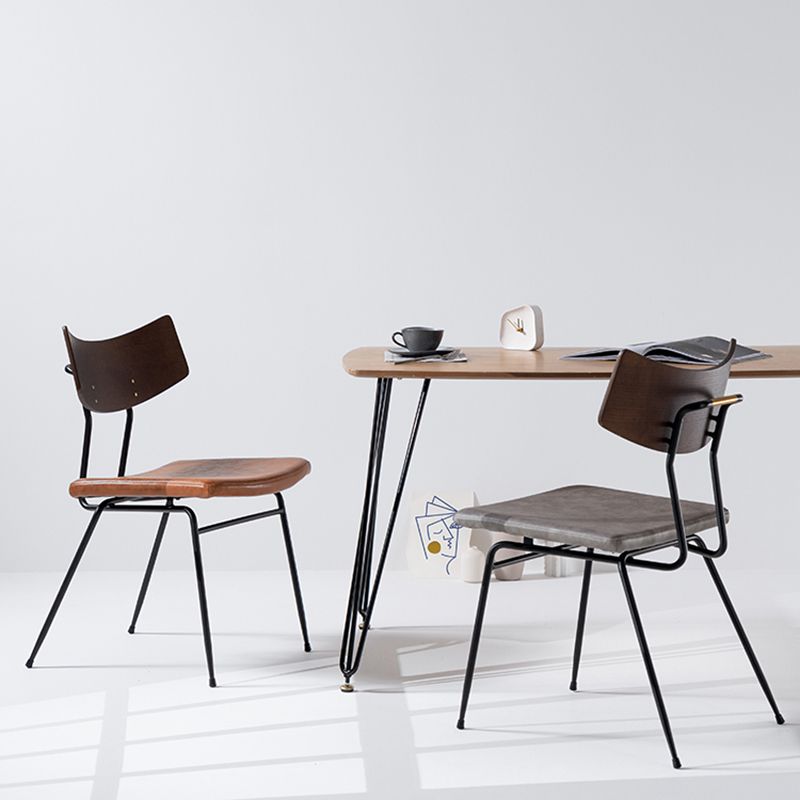 Chaises d'appoint rembourrées style contemporain Chaises d'appoint à dossier ouvert (Ensemble de 2)