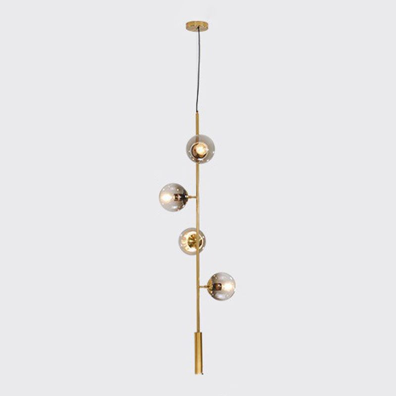 4 / 6 - Light Ceiling Pendant Fixture Metal and Glass Ball Shade Kitchen Island Light