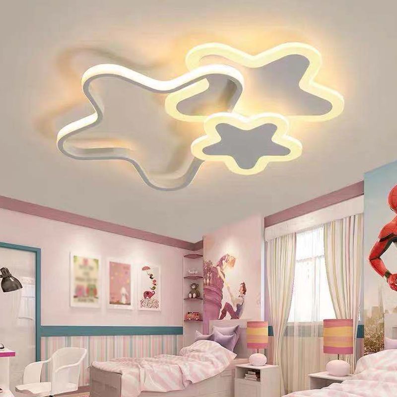 Star Flush Mount Verlichting 1 Licht Acryl Cartoon Flush plafond lichte armaturen voor meisjes slaapkamer