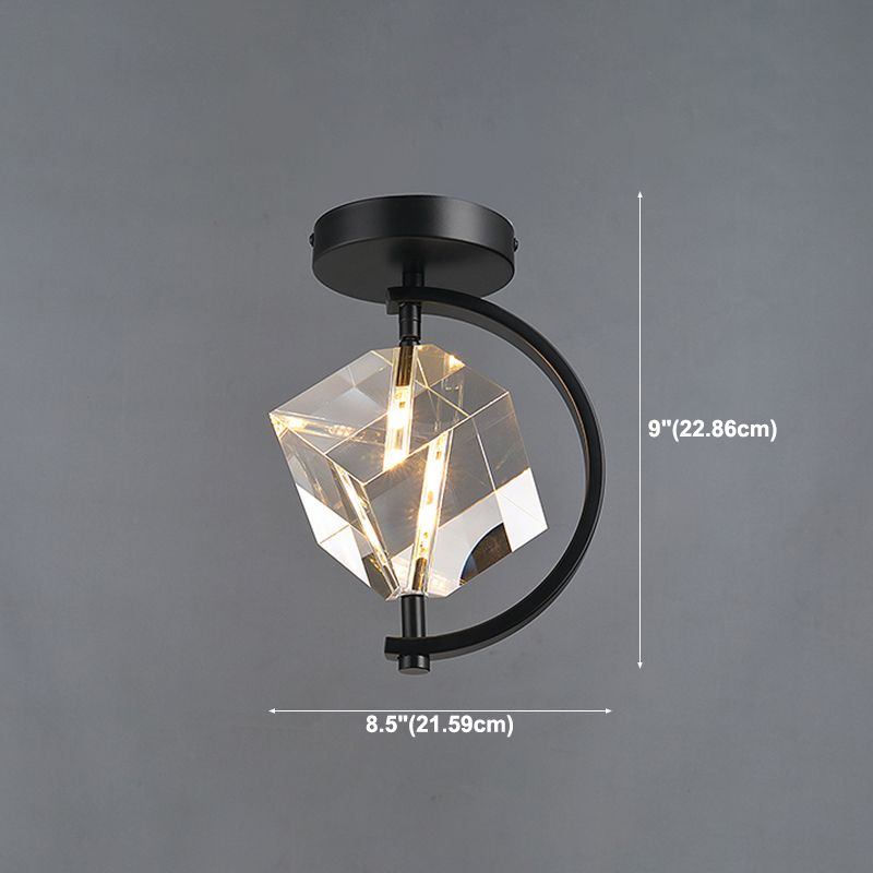 Luminaire encastré géométrique contemporain en cristal à 2 lumières