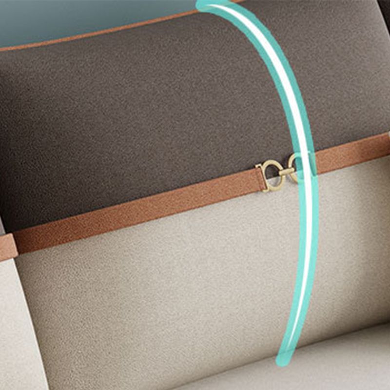 Square Arm Pillow Back Sectional Ottoman Included 4-seat Sectional Sofa