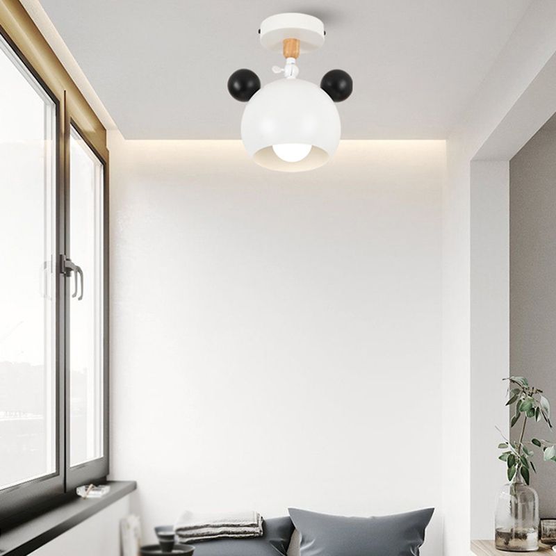 1 Light Mickey Ceiling Light Modern Macaron Style Metal Ceiling Lighting for Living Room