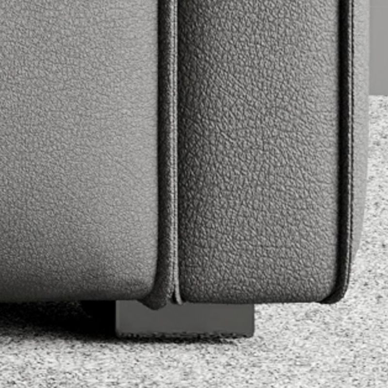 Faux Leder Square Arm Standard -Sofa mit Stirnkissen, fleckbeständiger