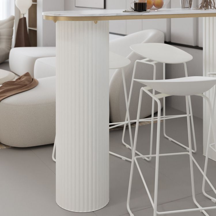 1/3/5 Pieces Modern Bar Table Set Iron Bistro Set with with Faux Marble Top