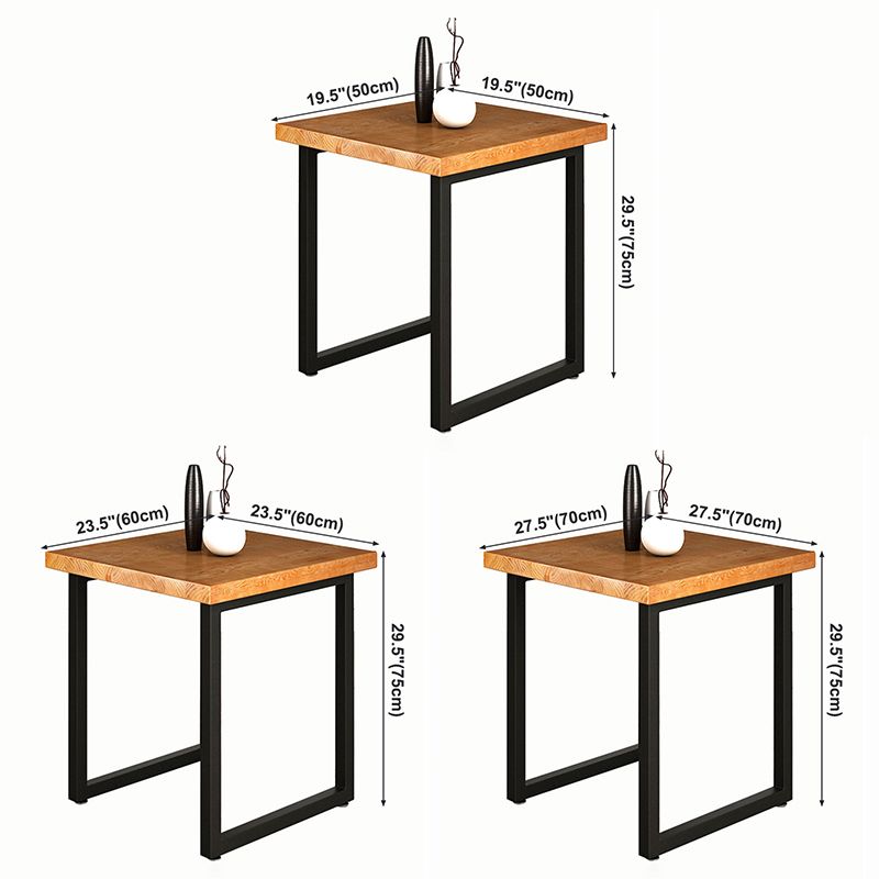 Industriequadrat Esstisch Kiefer Massivholz Tisch mit doppelter Sockel