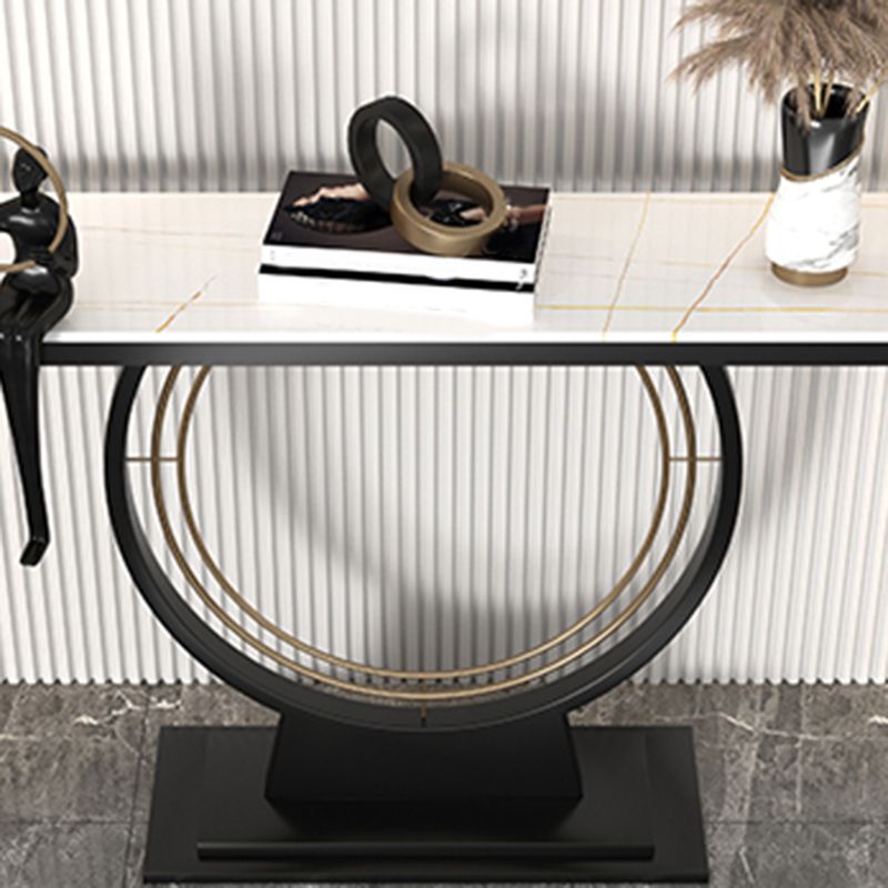 31.5-inch Tall Glam Console Table Stone Accent Table for Hall