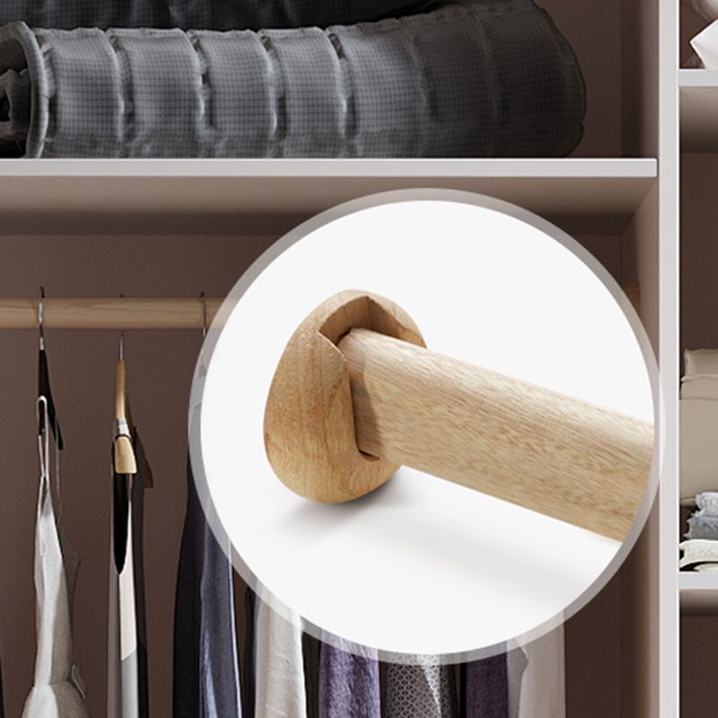 Contemporary Bedroom Storage Cabinet Wooden Shelves Wardrobe