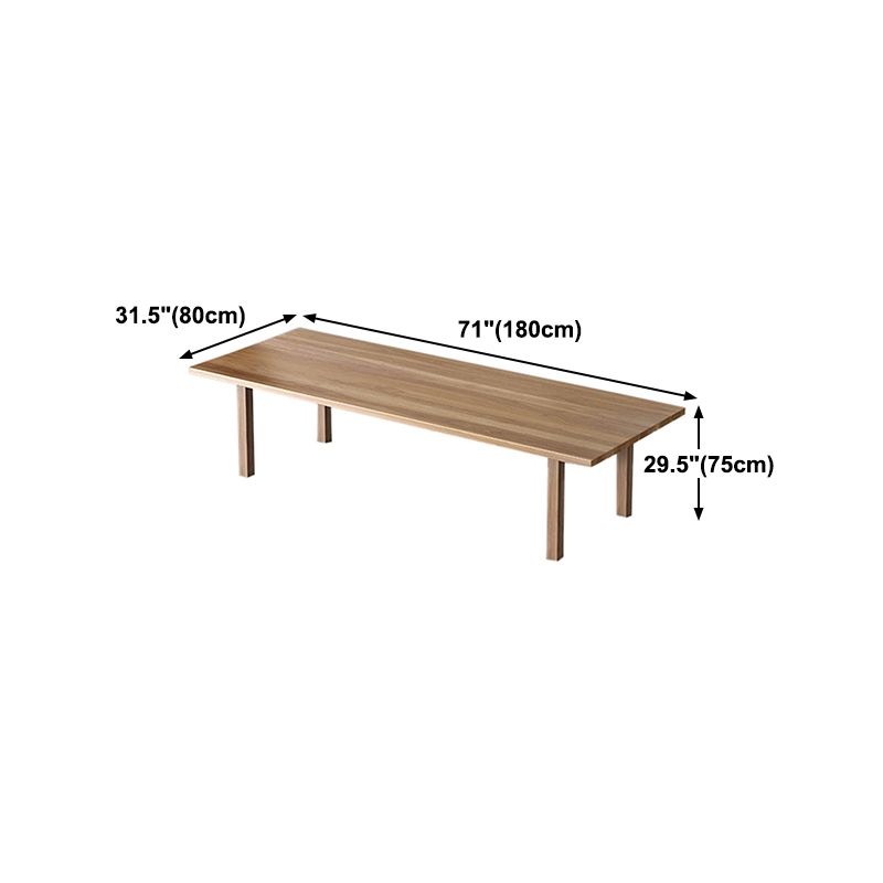 Modern Solid Wood Table for Restaurant Rectangle Brown Dining Table with 4 Legs