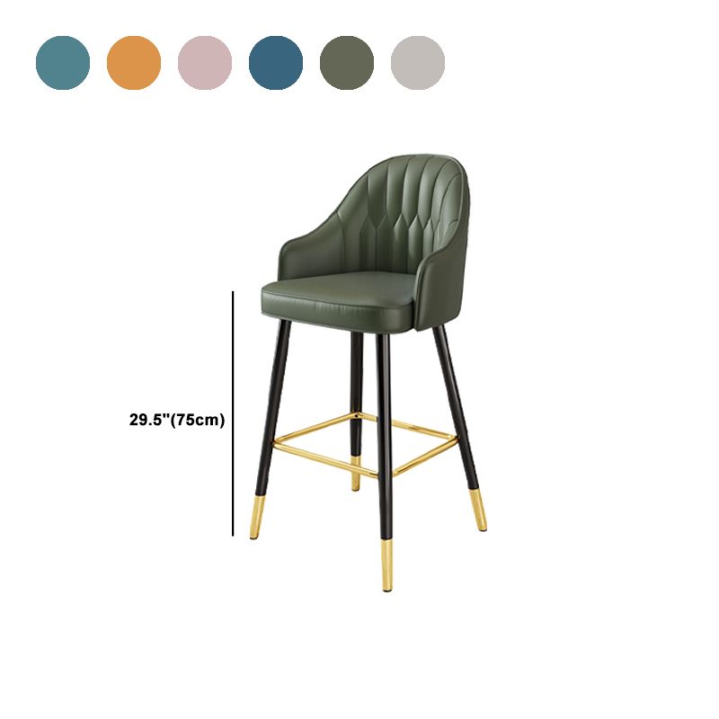 Glam Faux Leather Dining Stool Upholstered Furniture in Matte Finish for Home