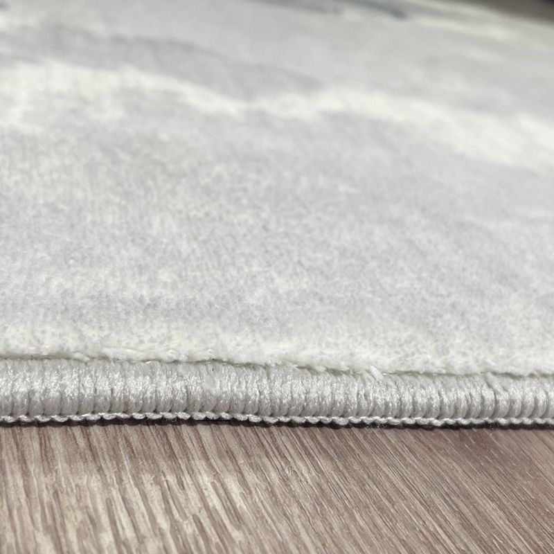 Minimalist Color Rendering Rug White Tone Polyester Area Carpet Stain Resistant Rug for Living Room
