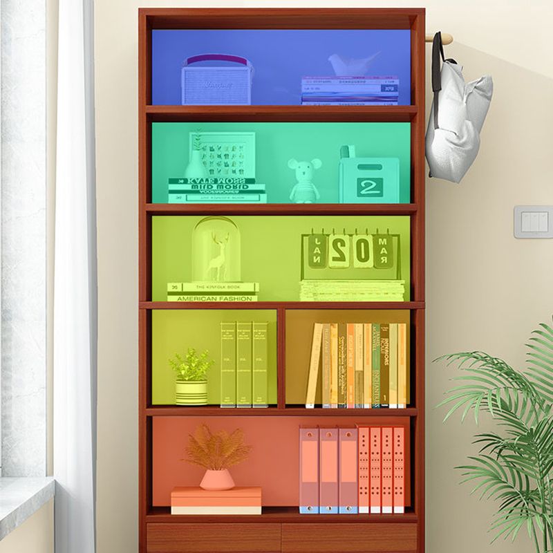 Contemporary Wood Bookshelf Standard Shelf Bookcase for Home Office