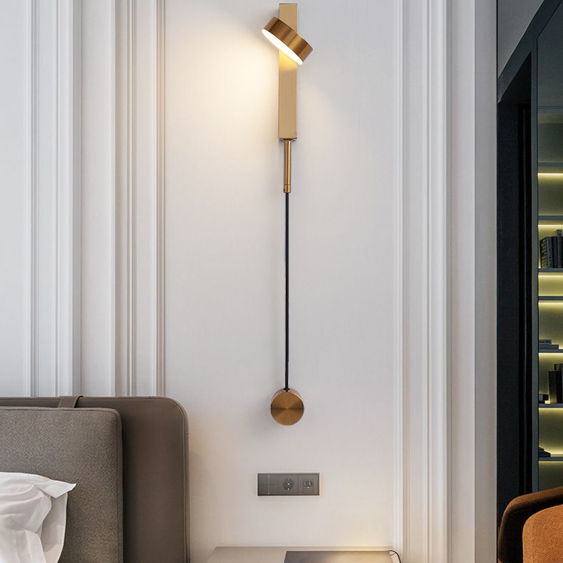 Lampada da parete da parete da muro di lettura in metallo a 1 luce per camera da letto
