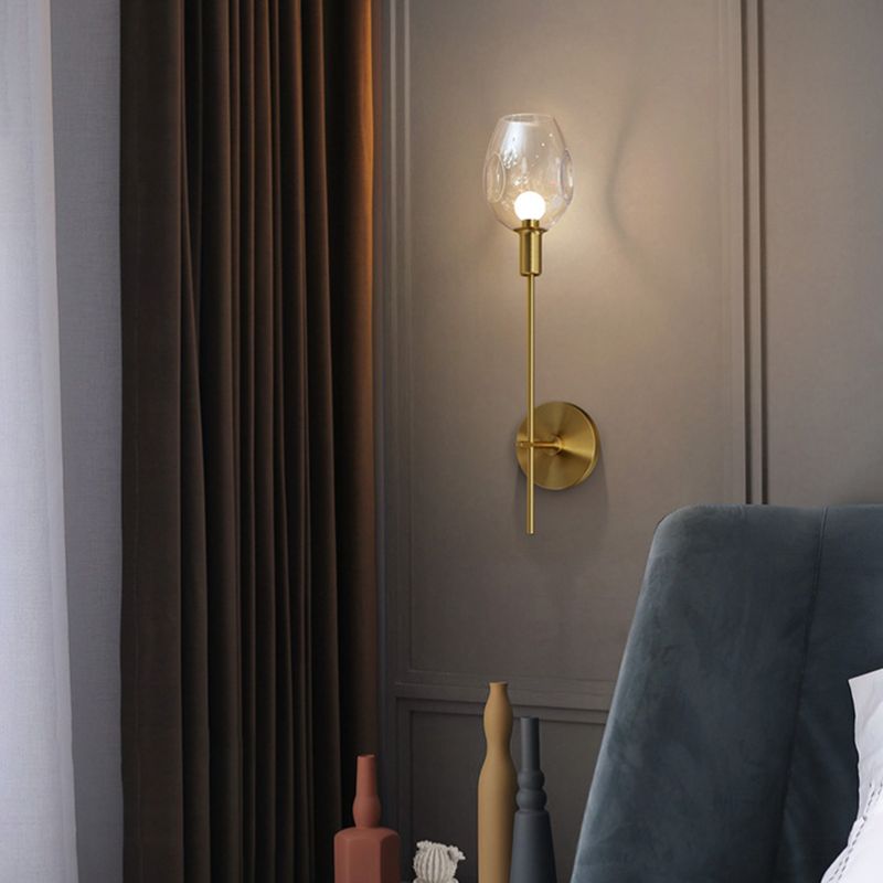 1 Light Unique Shape Wall Mount Light Fixture Modern Wall Mounted Lighting in Gold Fixture