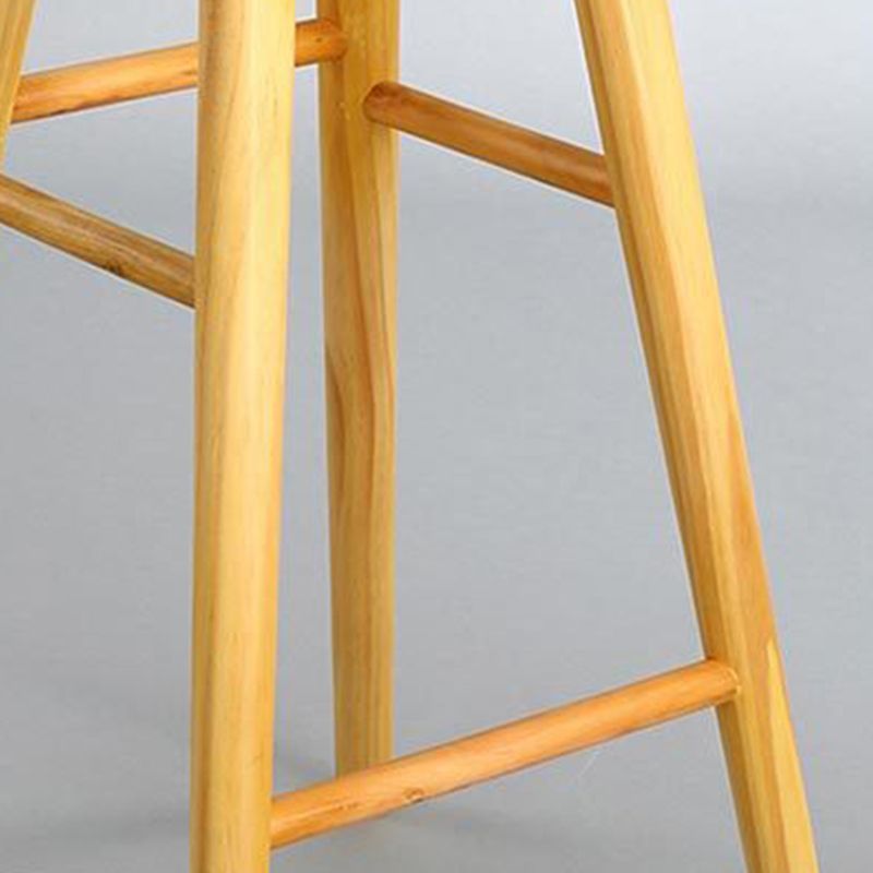 Modern Style Wood Saddle Seat Barstools Backless Stools with Wood Legs