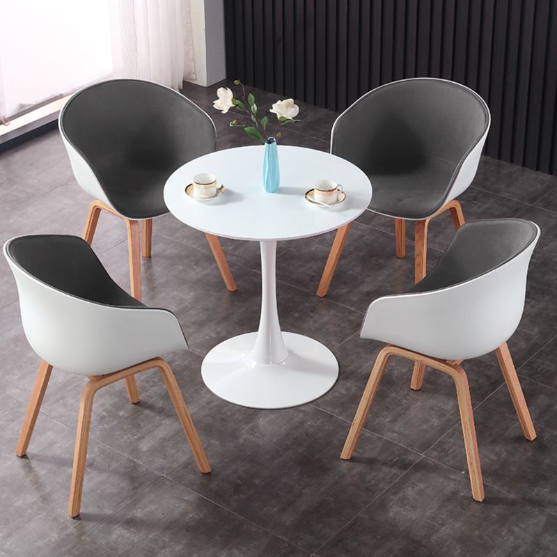 Simple MDF Round Shape Dining Tale Standard Kitchen Dining Table with Tulip Base