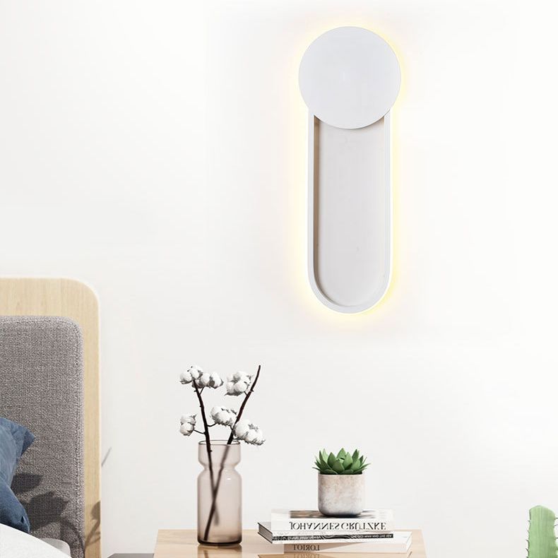 Modern Ellipse Wall Mount Lighting Metallic Wall Mounted Lighting for Living Room